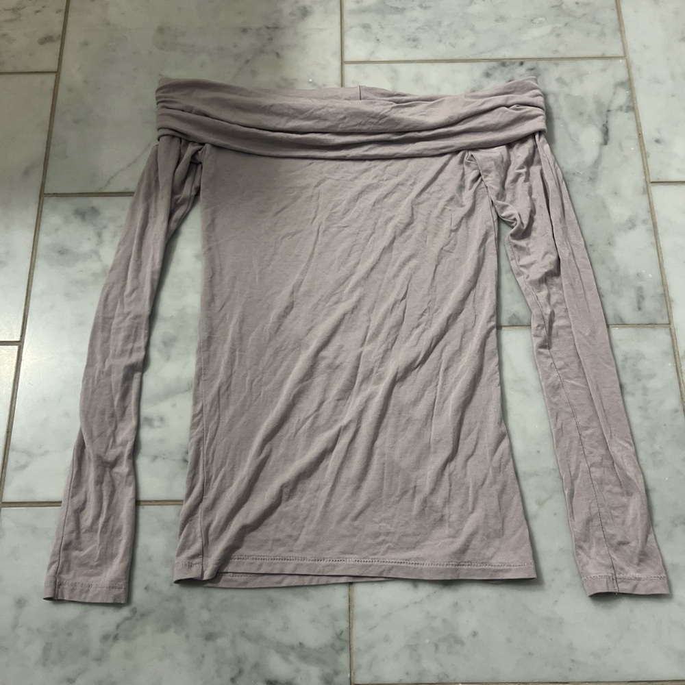 Wilfred Off-Shoulder Long Sleeve Top in lilac